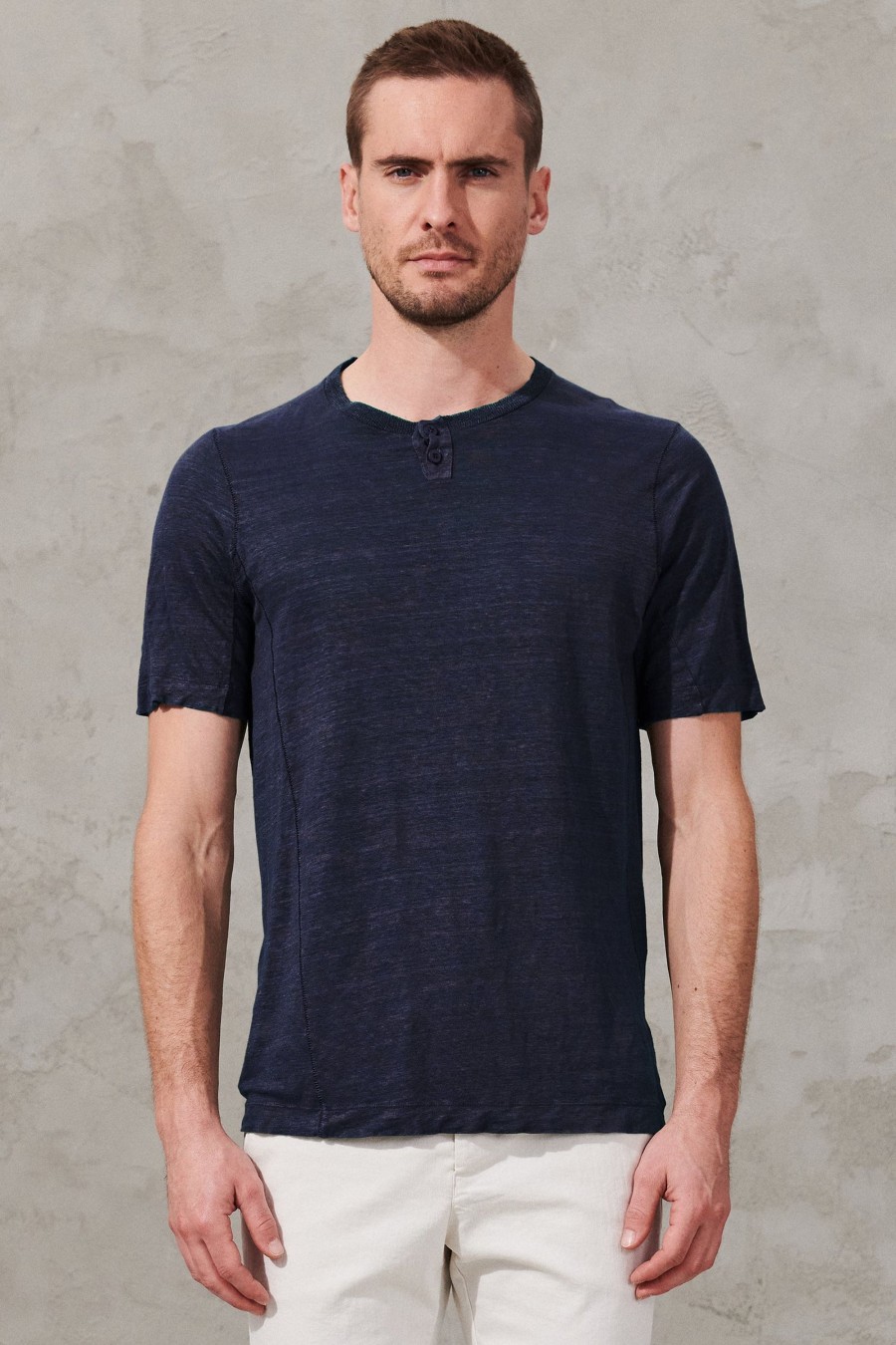 Uomo - Primavera Estate Transit | T-Shirt Regular-Fit In Jersey Di Canapa Con Inserto In Maglia Di Lino