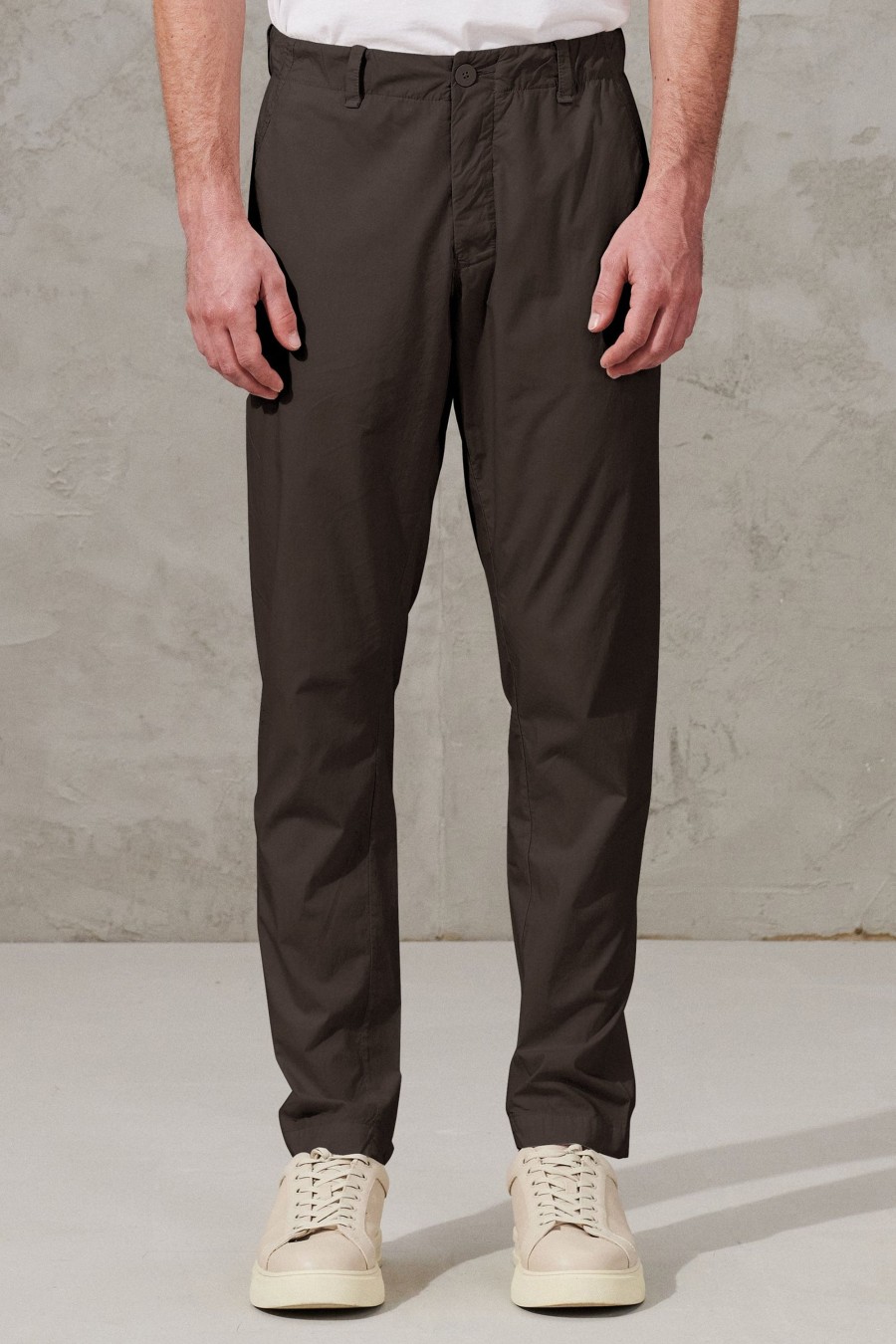 Uomo - Primavera Estate Transit | Pantalone Chino In Tela Di Cotone Con Cintura Elastica