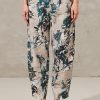 Donna - Primavera Estate Transit | Pantalone Comfort Fit In Lino Con Stampa Floreale