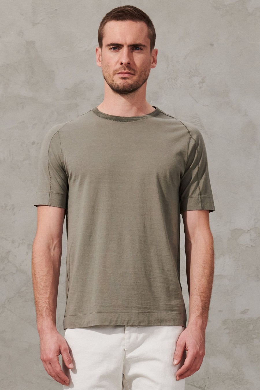 Uomo - Primavera Estate Transit | T-Shirt Girocollo Regular-Fit In Jersey Di Cotone. Bordo Collo In Maglia