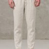 Uomo - Primavera Estate Transit | Pantalone Chino Regular-Fit In Tessuto Double-Face Rigato Di Cotone E Lino Con Cintura Elasticizzata