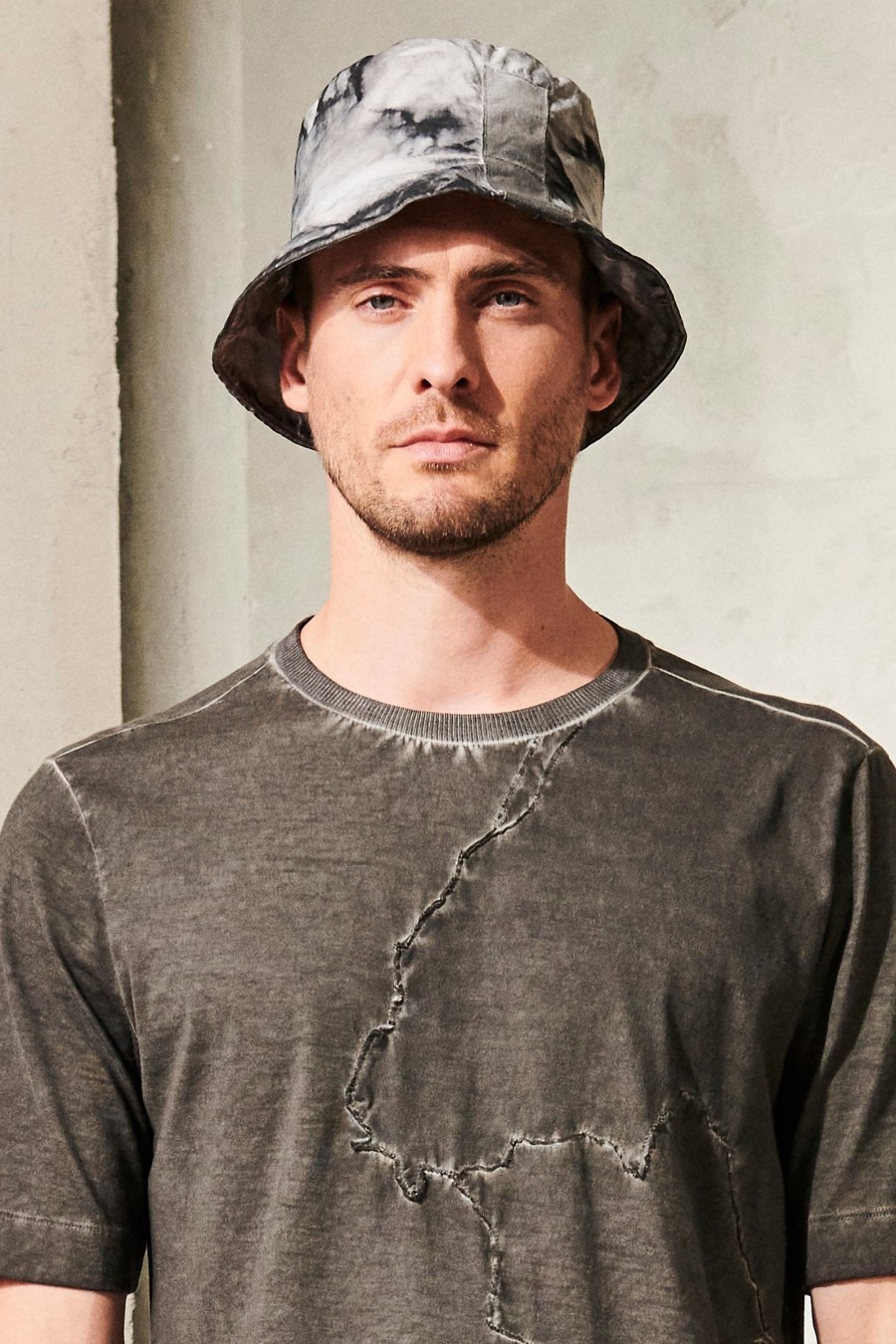 Uomo - Primavera Estate Transit | Cappello Tinto A Freddo Effetto Taidai In Twill Di Nylon