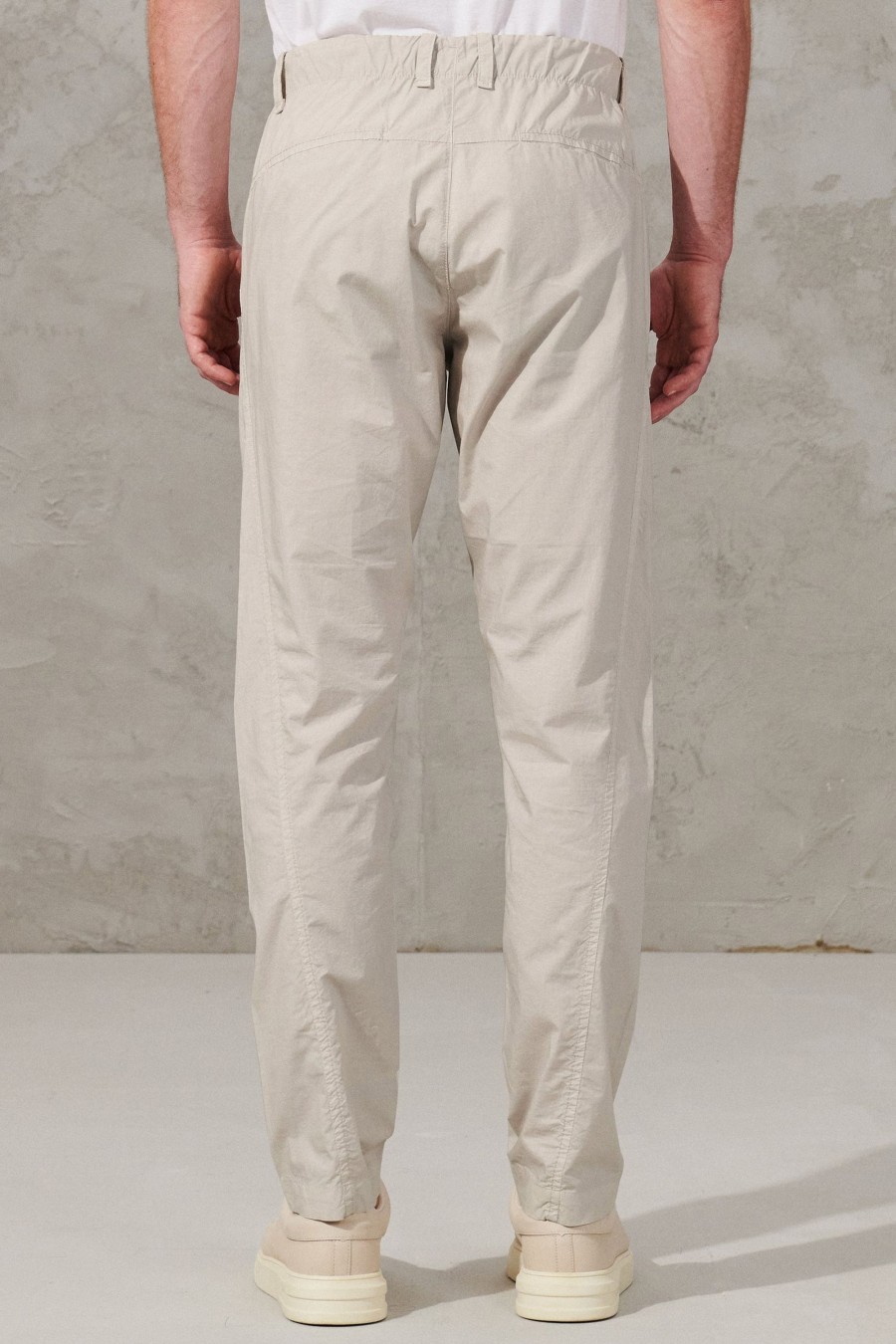 Uomo - Primavera Estate Transit | Pantalone Chino In Tela Di Cotone Con Cintura Elastica